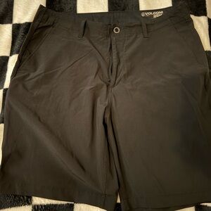 Volcom Black Flat Front Shorts Lightweight Design